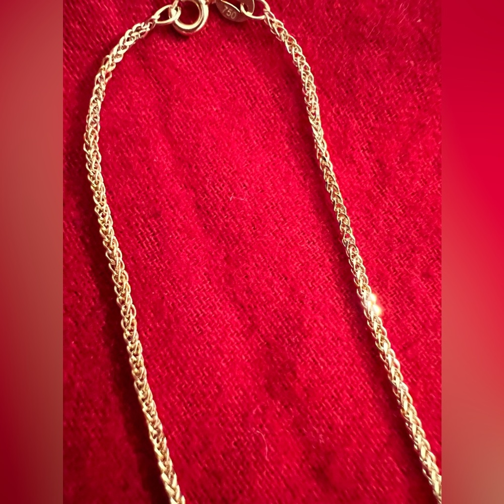 18K pure gold Foxtail Chain Necklace NOT GOLD PLATED.